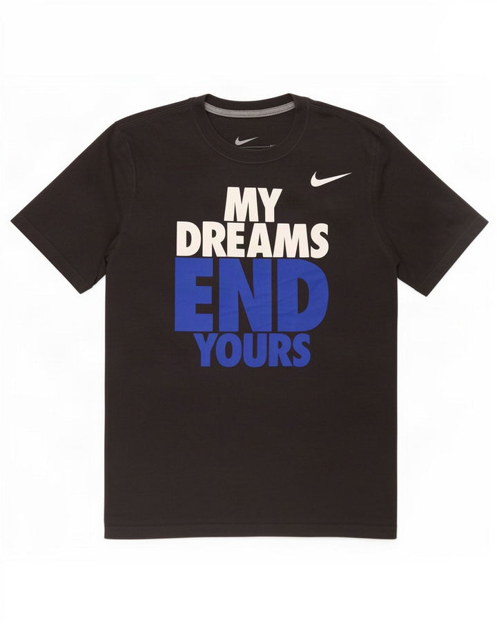 Nike Herre Regular Fit Grafisk T-shirt Top Lille sort bomuld