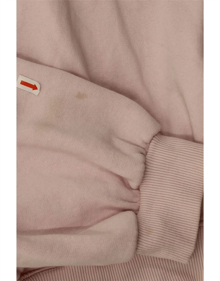 Zara Womens Crop Oversized Sweatshirt Jumper UK 14 Medium Pink Bomuld