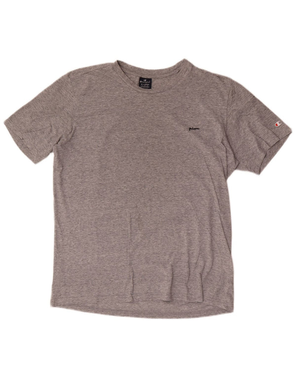 Champion Herre T-Shirt Top XL Grå Flecked Bomuld