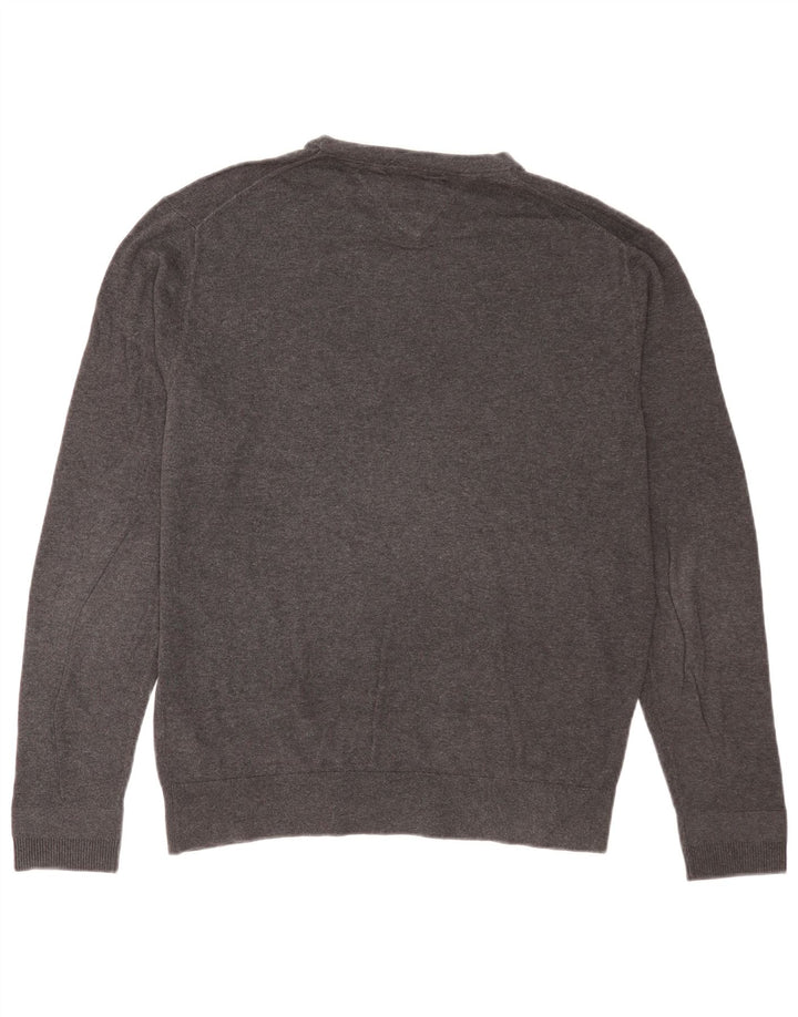 Tommy Hilfiger Herre Crew Neck Jumper Sweater Stor Grå Bomuld
