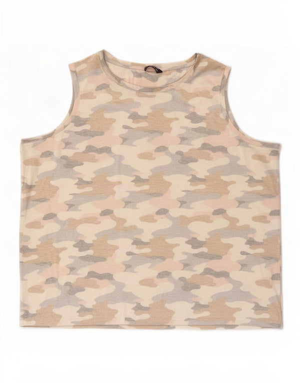 Marks & Spencer Damevest Top UK 22 3XL Pink Camouflage Polyester