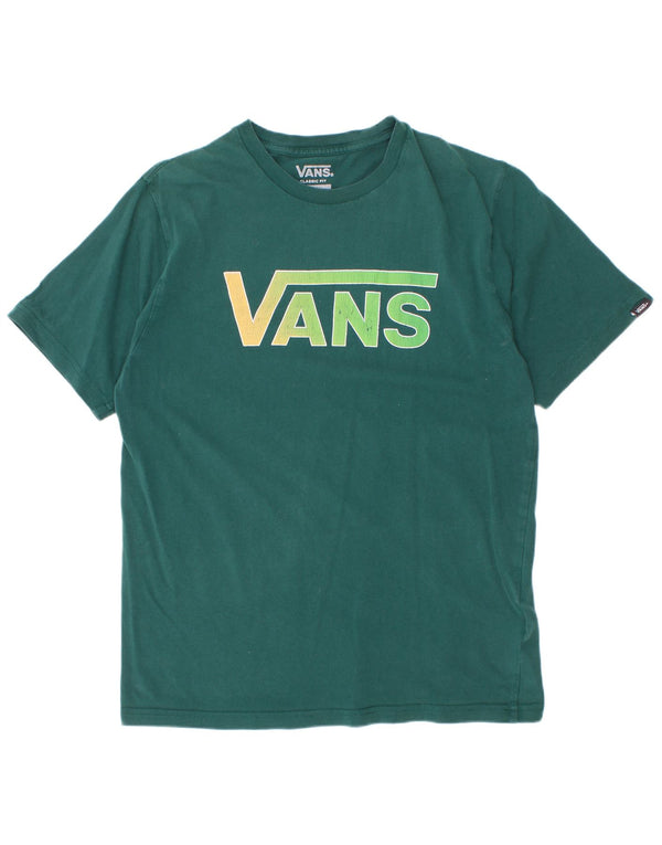 Vans Boys Classic Fit Grafisk T-Shirt Top 12-13 År Stor Grøn Bomuld