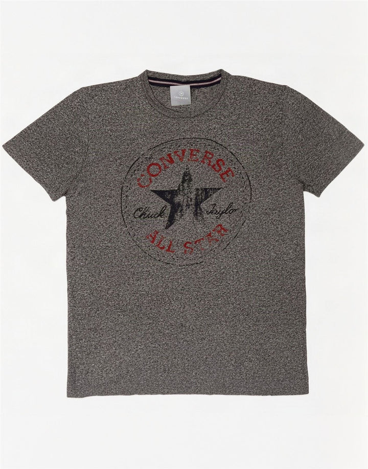 Converse Herre Chuck Taylor Grafisk T-Shirt Top Lille grå Flecked Bomuld