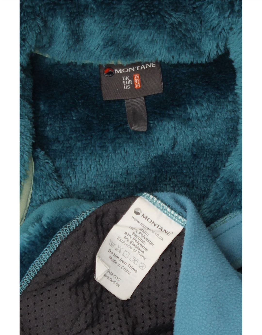 Montane Fleecejakke til kvinder UK 16 Large Blue Colourblock Polyester