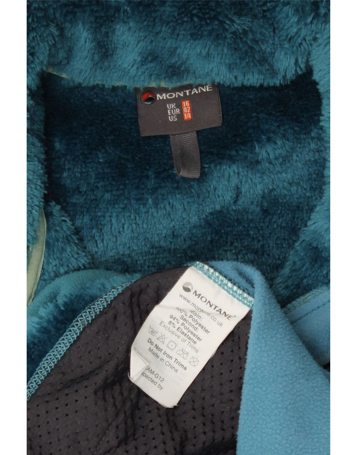 Montane Fleecejakke til kvinder UK 16 Large Blue Colourblock Polyester