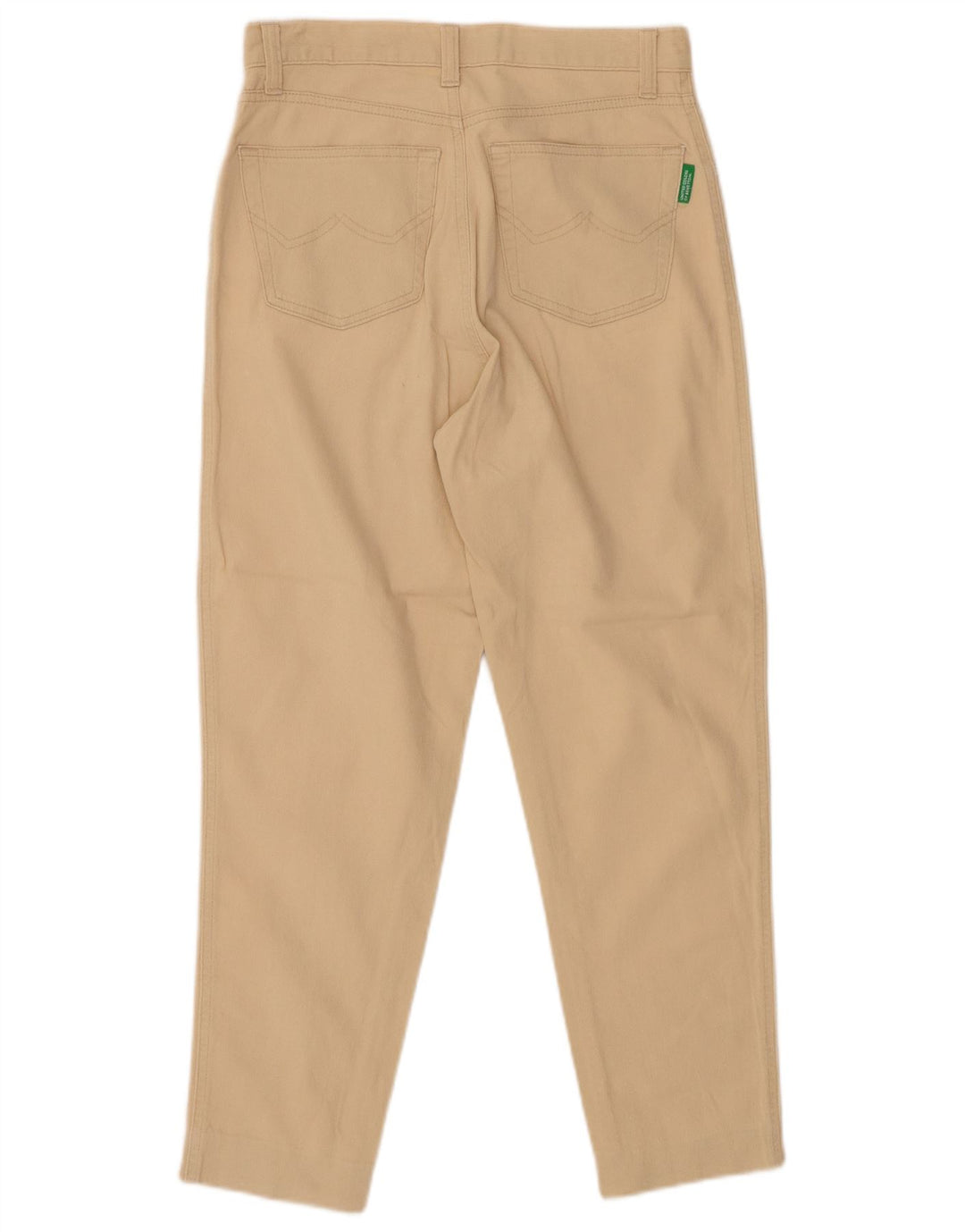 BENETTON højtaljede cropped bukser til kvinder IT 44 Medium W26 L24 Beige