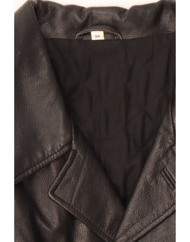 Vintage herre læderfrakke IT 54 2XL Sort