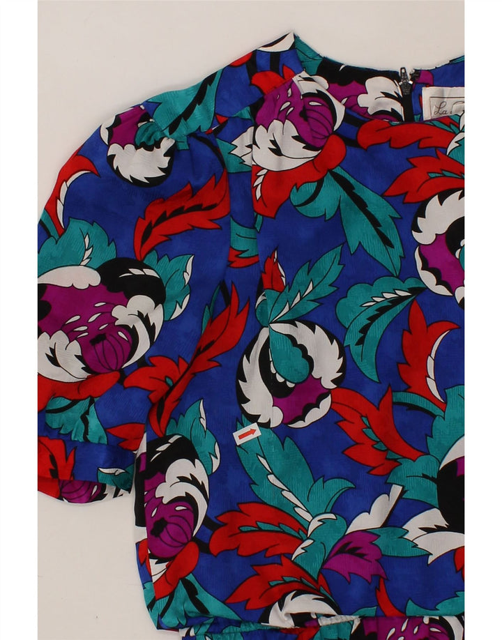 VINTAGE Womens Maxi Dress US 6 Medium Blue Floral Polyester Vintage Vintage and Second-Hand Vintage from Messina Hembry 