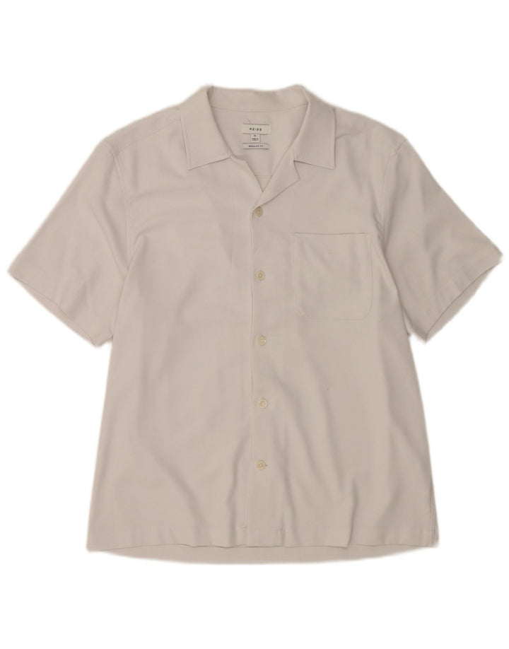 Reiss Kortærmet Herre Regular Fit skjorte XL Hvid Polyester