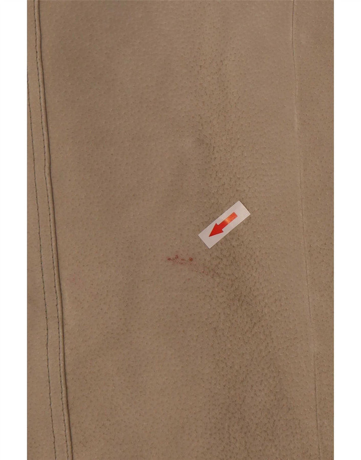 M. Flues Herre Overshirt Ruskindsskjorte Stor Beige Læder