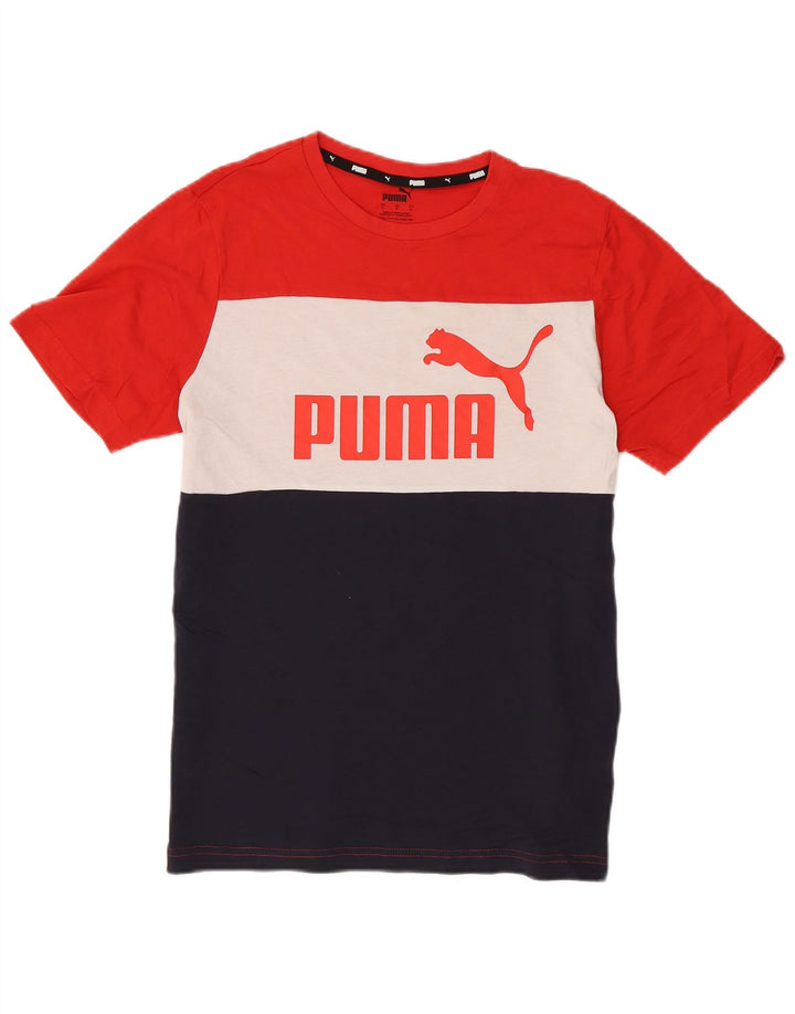 Puma Herre grafisk T-shirt Top Lille flerfarvet Colourblock Bomuld