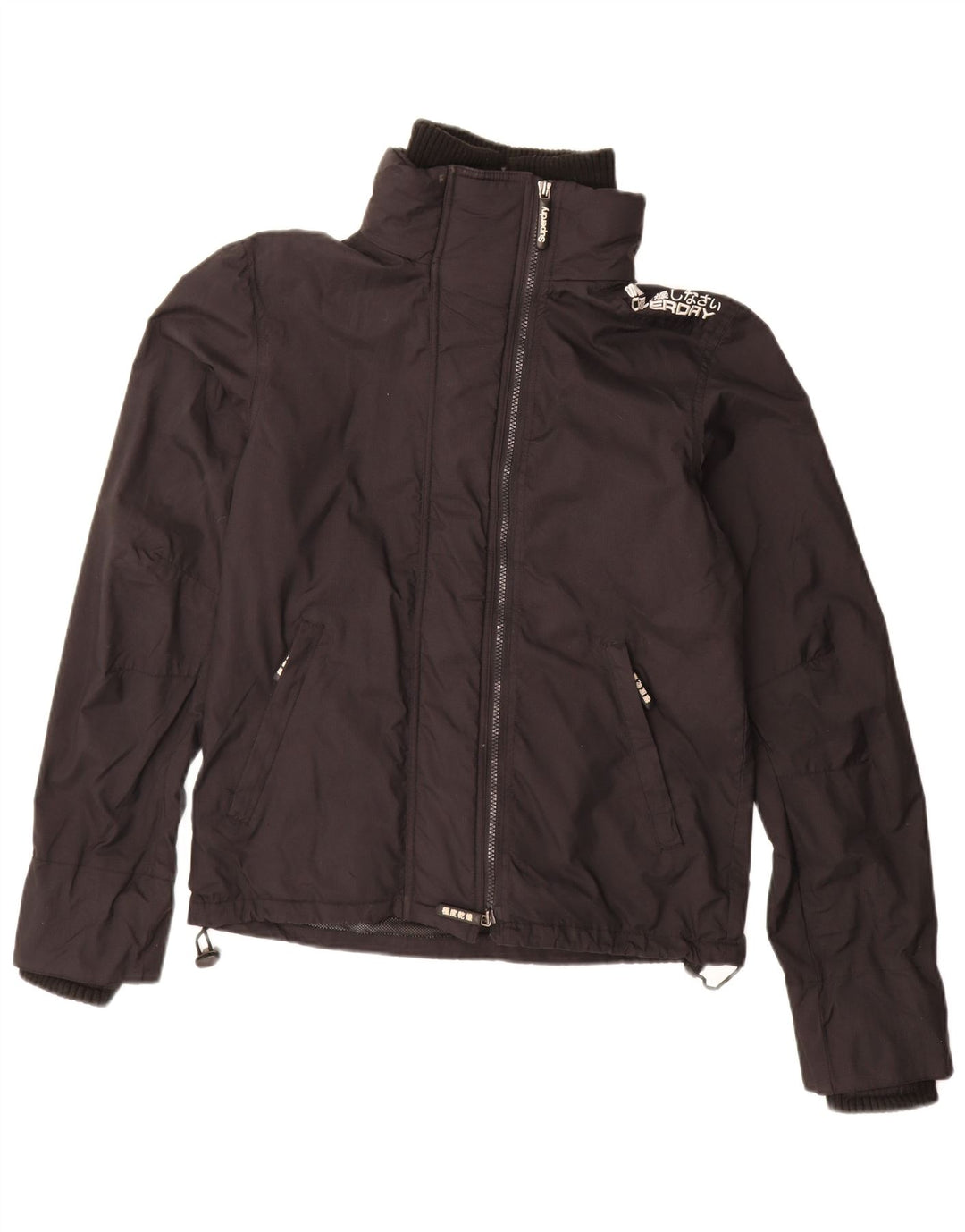 Superdry Grafisk regnjakke til mænd UK 36 Lille sort nylon