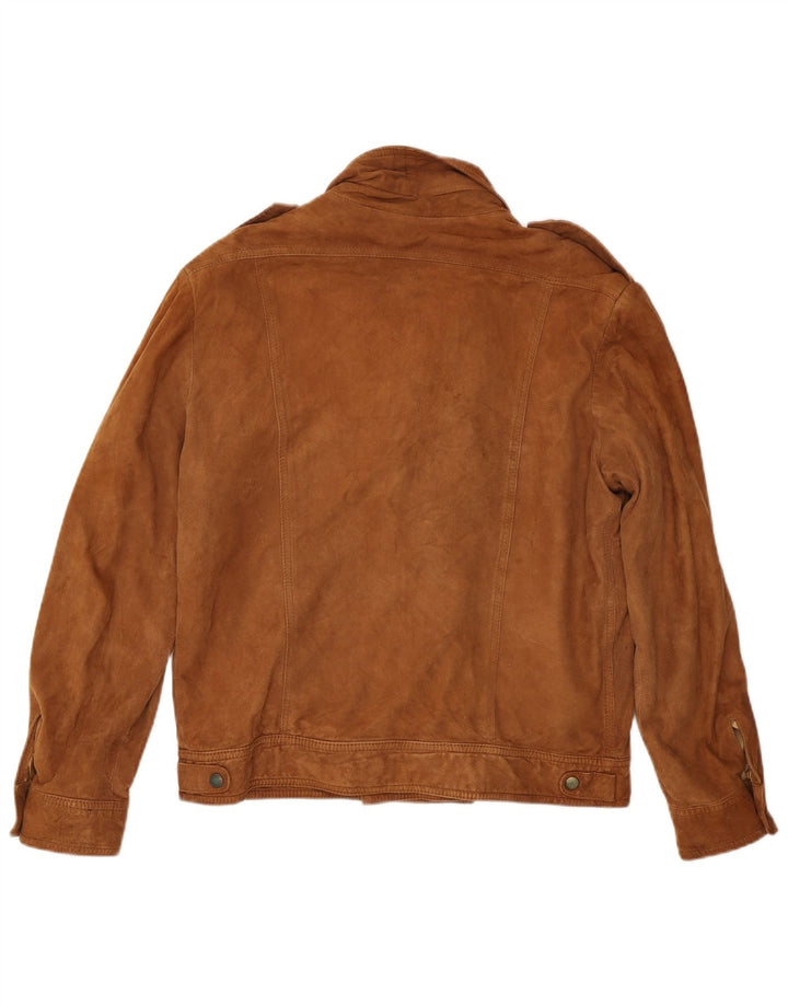 Vintage Herre Military Ruskind Bomber Jacket IT 52 XL Brun