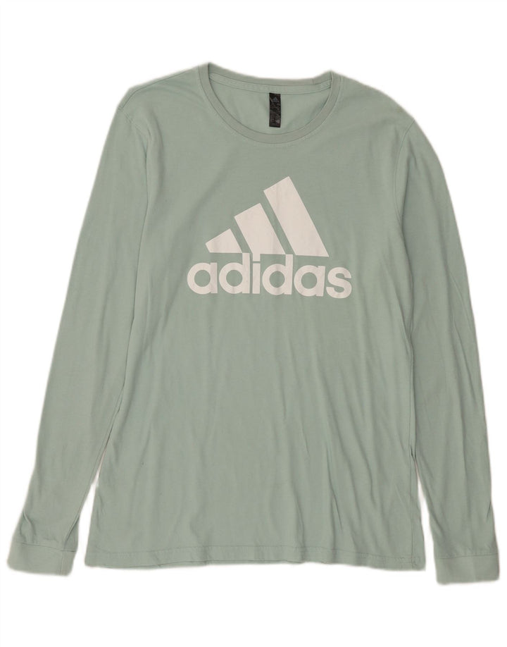 ADIDAS grafisk top langærmet til kvinder UK 12/14 Medium Green