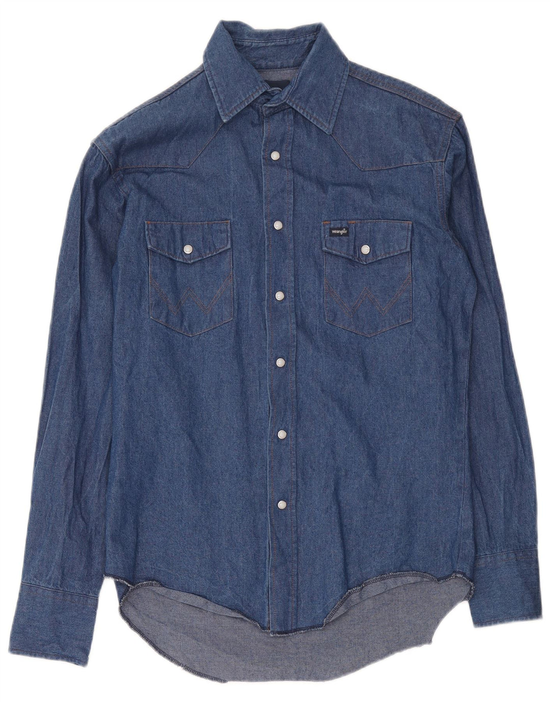 Wrangler Herre Western Denim skjorte str. 15 Medium Blue Cotton