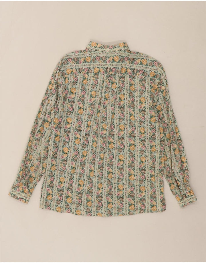VINTAGE Womens Shirt EU 42 XL Green Floral Vintage Vintage and Second-Hand Vintage from Messina Hembry 