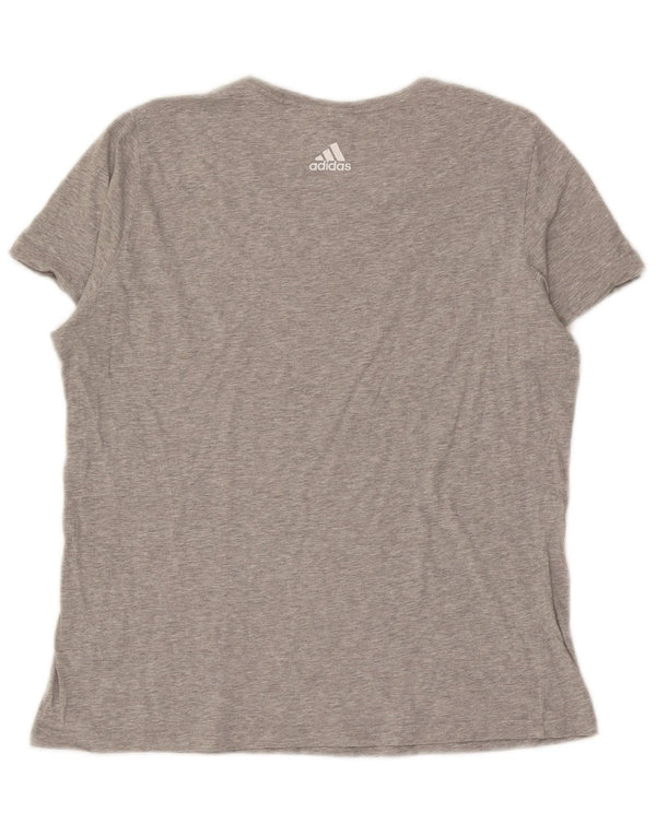 Adidas Dame Grafisk T-Shirt Top UK 18 XL Grå