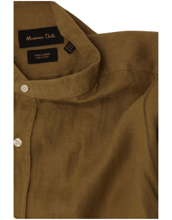 Massimo Dutti Herreskjorte XL Khaki Linen