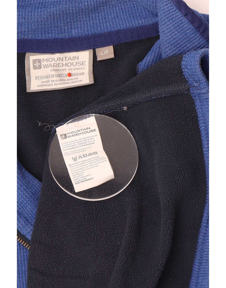 Mountain Warehouse Herre Zip Neck Sweatshirt Jumper Large Blue Polyester