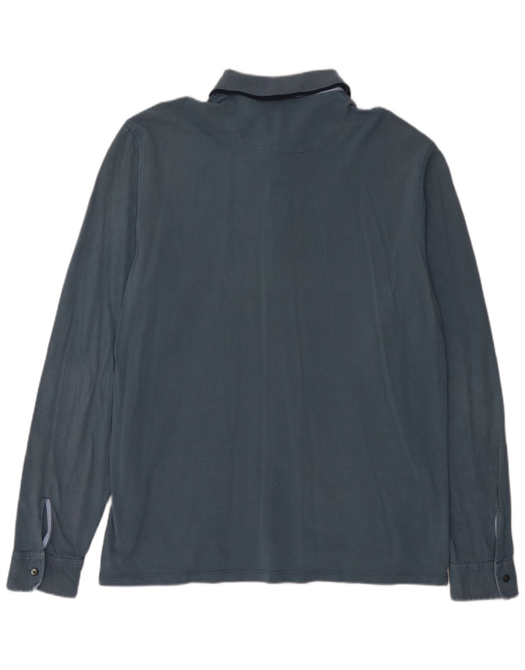 Massimo Dutti Langærmet herre poloshirt XL blå bomuld