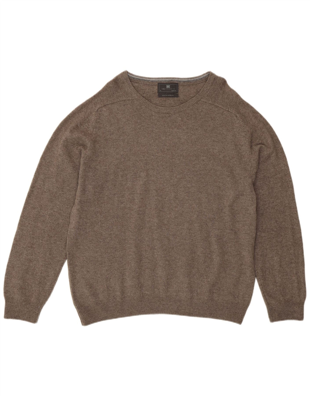 Marks & Spencer Herre sweater med rund hals XL Grå lammeuld