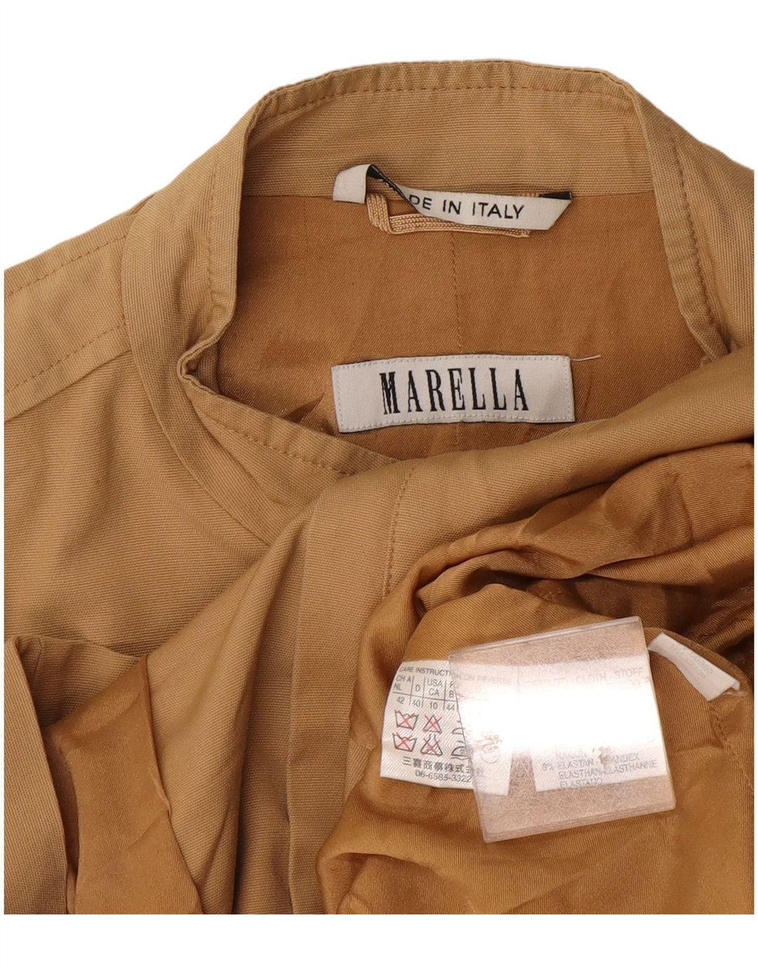 Marella Womens Utility Jacket UK 14 Stor Beige Bomuld