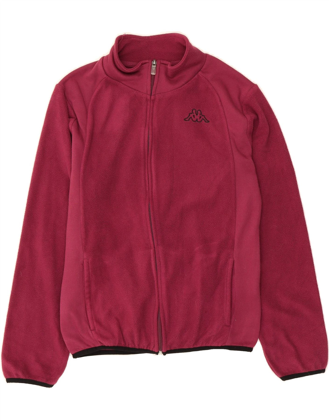KAPPA Womens Fleece Jacket UK 14 Large Burgundy Polyester Vintage Kappa and Second-Hand Kappa from Messina Hembry 