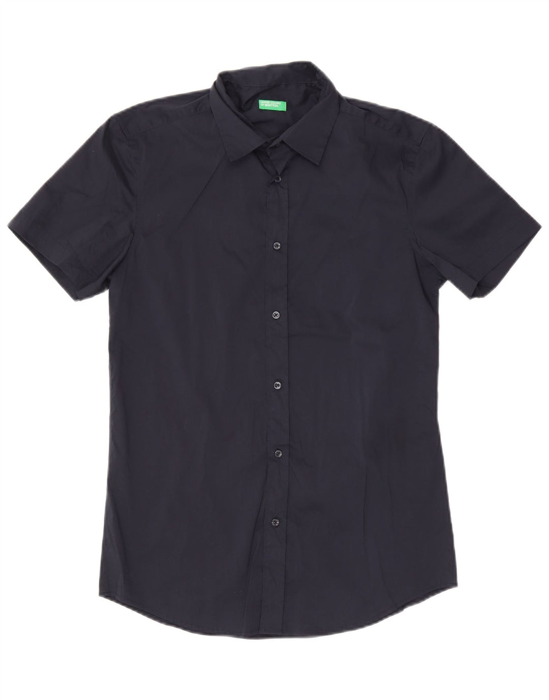 Benetton Kortærmet Herreskjorte Medium Navyblå