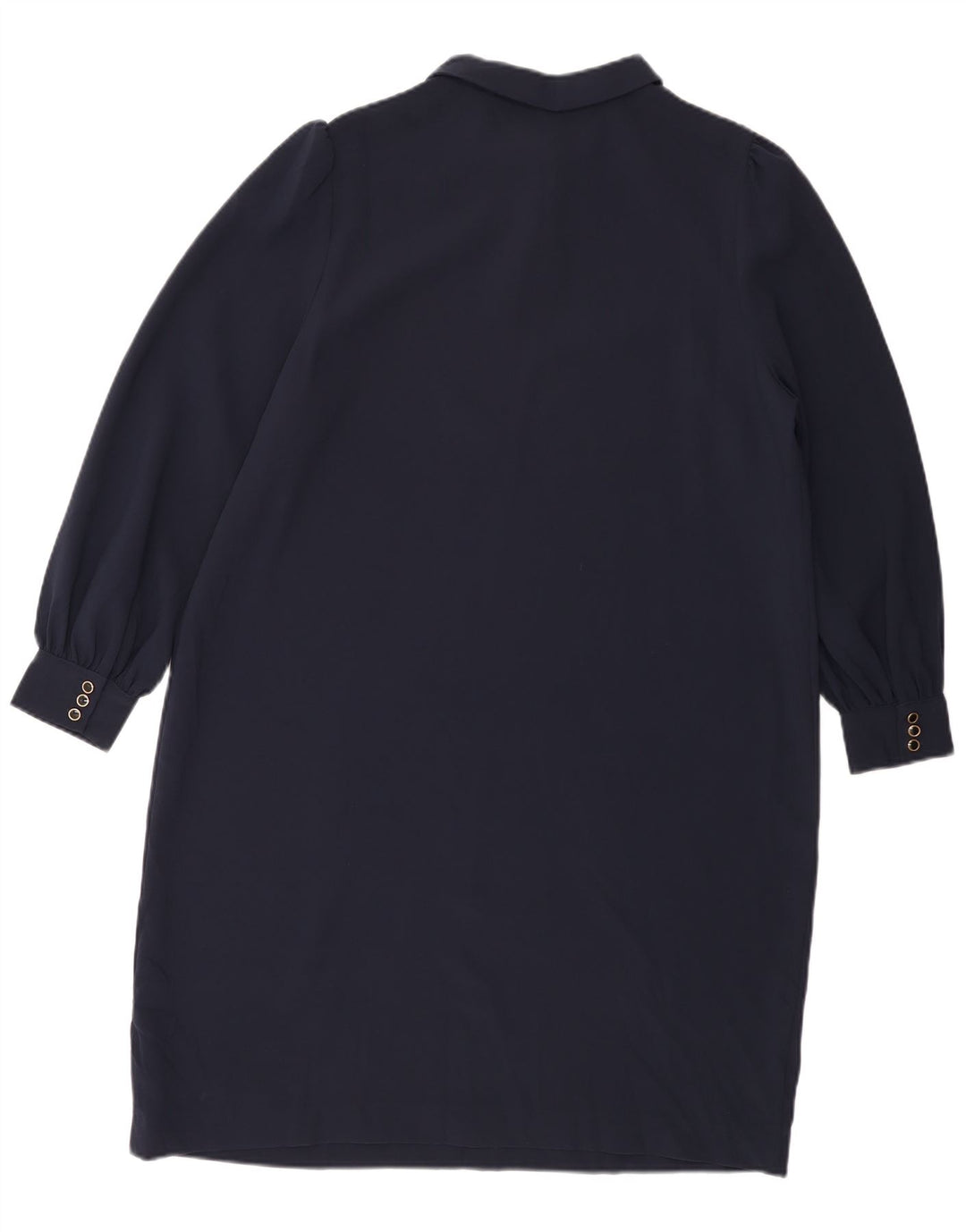 Marks & Spencer Dame Langærmet Skift Kjole UK 18 XL Navy Blue Polyester