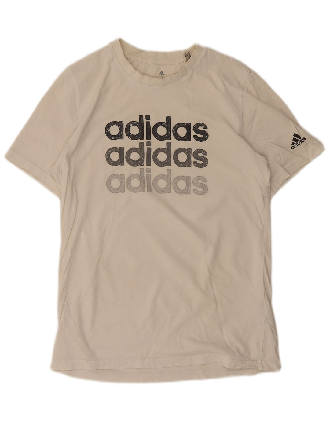 Adidas Grafisk T-shirt top til mænd, lille hvid bomuld