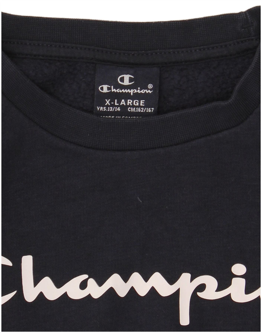 Champion Boys Grafisk Sweatshirt Jumper 13-14 år XL Navy Blue
