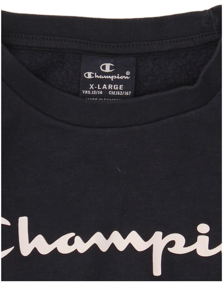 Champion Boys Grafisk Sweatshirt Jumper 13-14 år XL Navy Blue