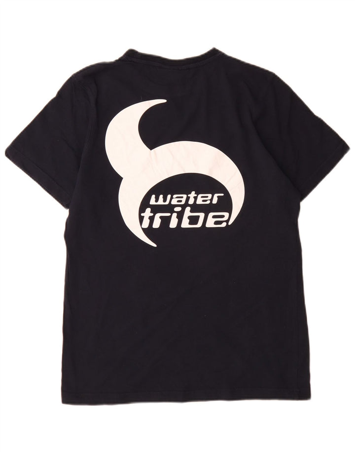 Slam Herre grafisk T-shirt Top Medium Marineblå Bomuld