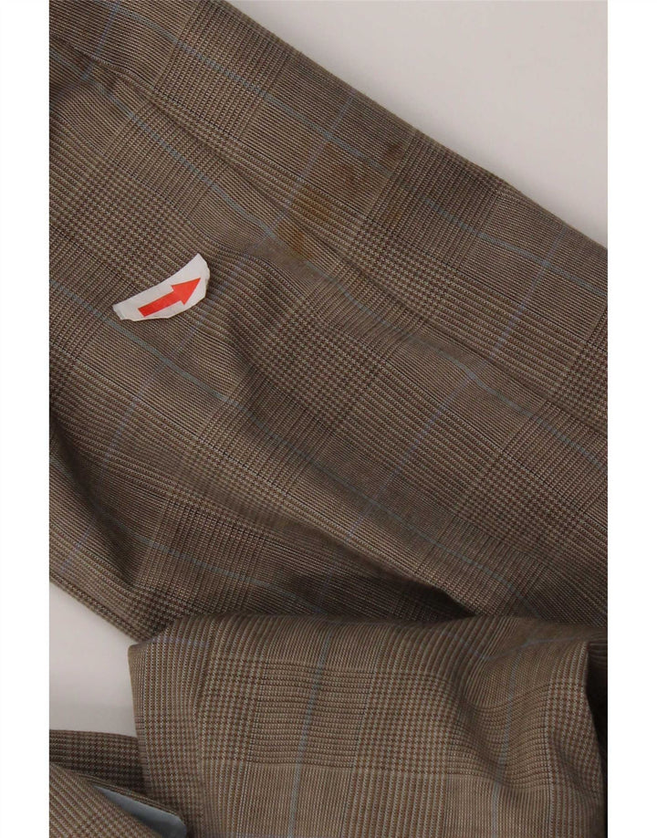 Hugo Boss Herre 2-knaps blazerjakke EU 48 Medium Brun Plaid Virgin Wool
