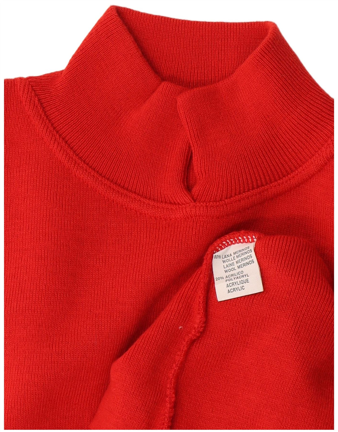 Vintage Dame Turtle Neck Jumper Sweater UK 14 Large Orange Wool
