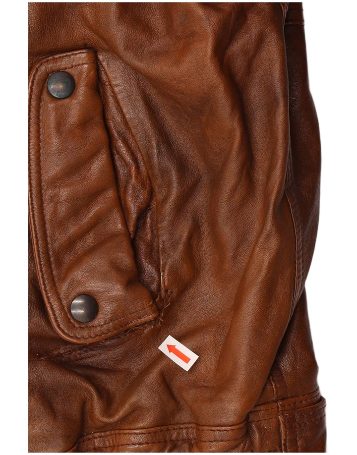 Vintage herre læderjakke UK 40 Stor brunt læder