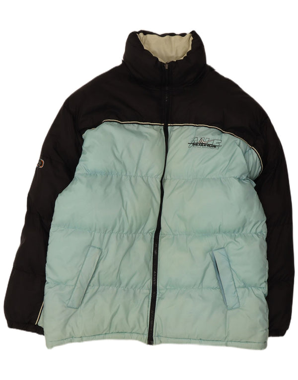 Vintage polstret herrejakke UK 46 3XL Sort Colourblock