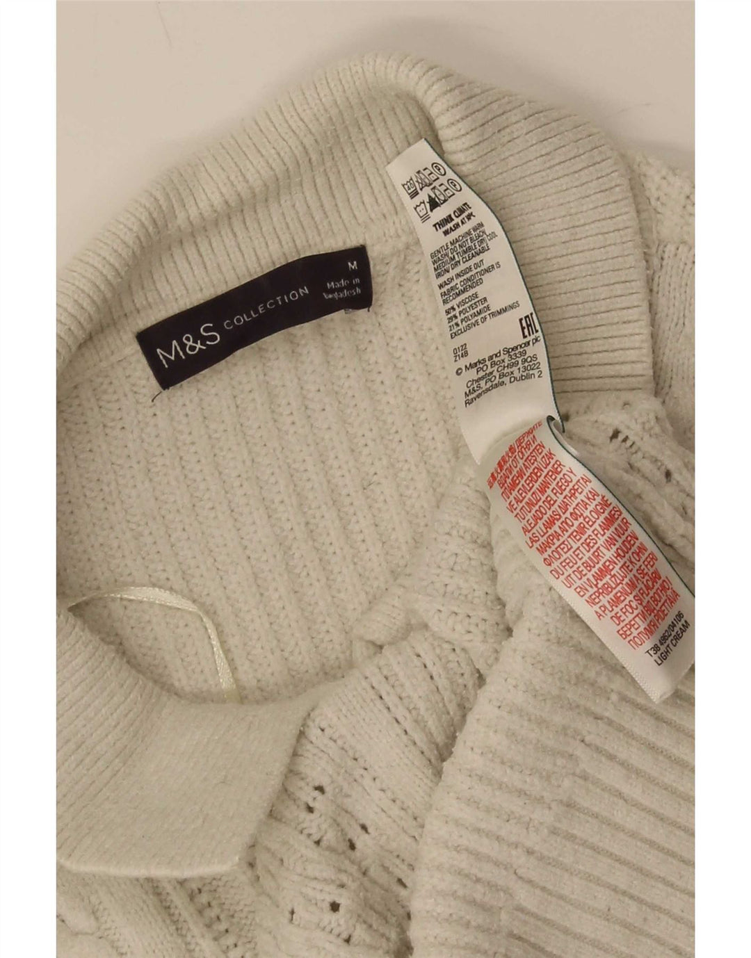 Marks & Spencer Dame Cardigan Sweater UK 14 Medium Beige Viscose