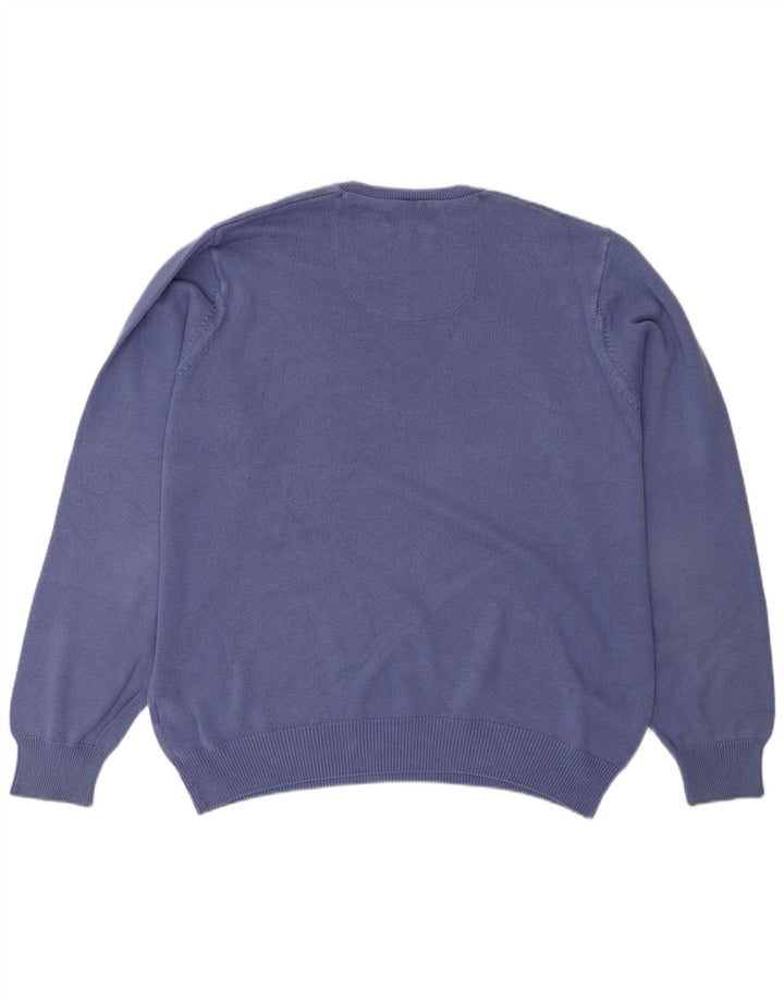 Marks & Spencer Herre Blue Harbor V-hals sweater Stor blå bomuld