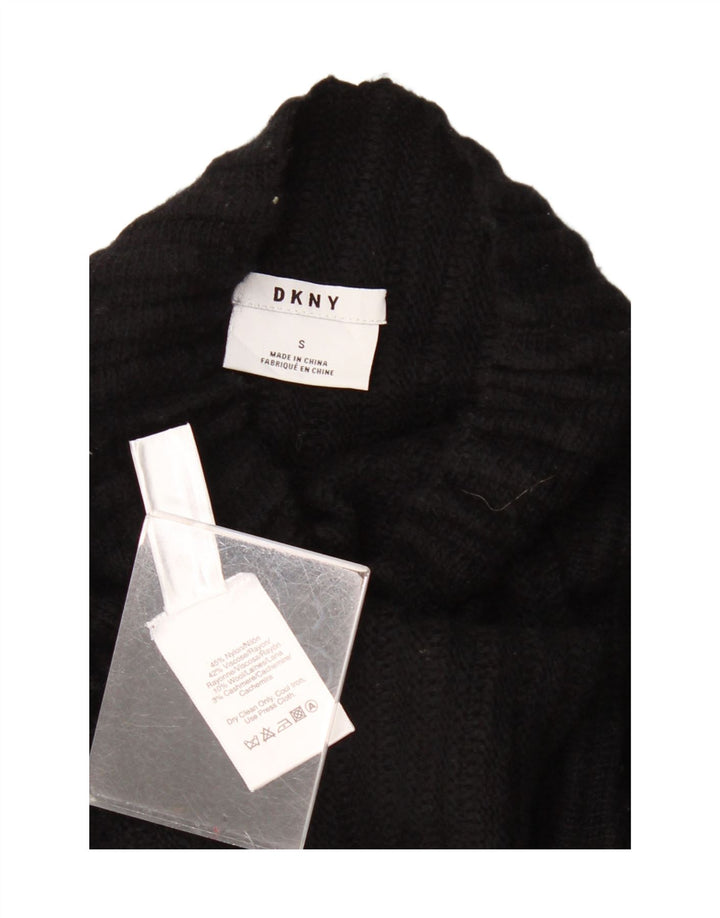 DKNY Dame Oversized Turtle Neck Jumper Sweater UK 10 Small Black