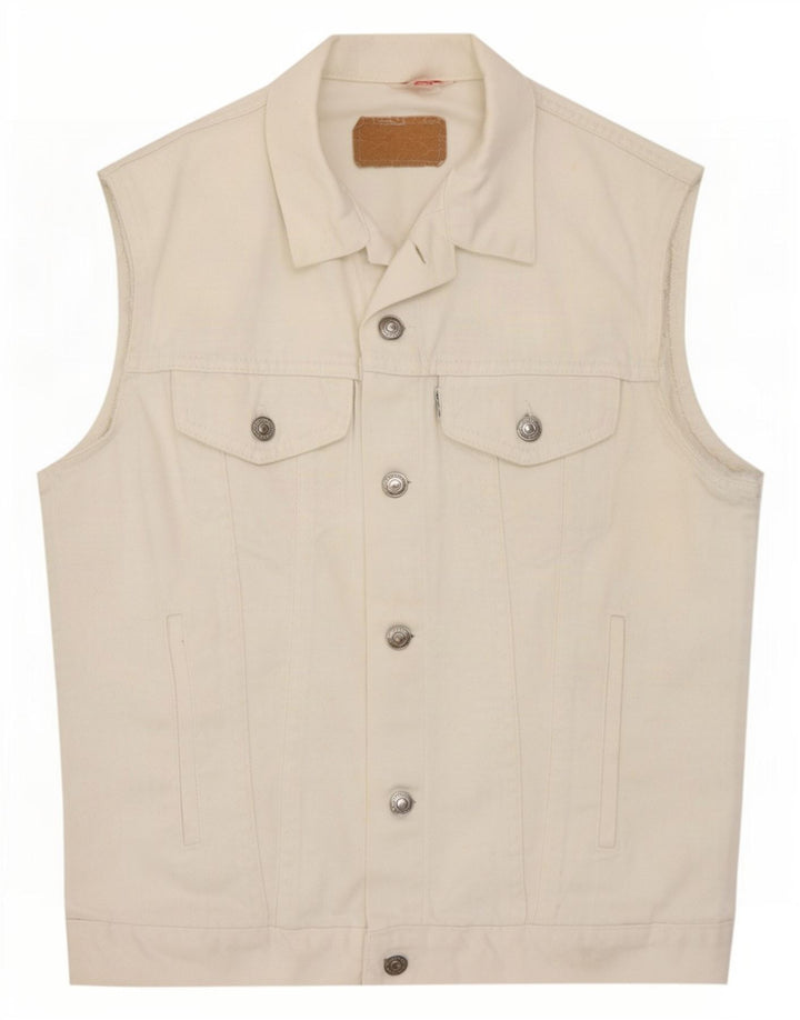 Levi's Dame Denim Gilet UK 14 Medium White
