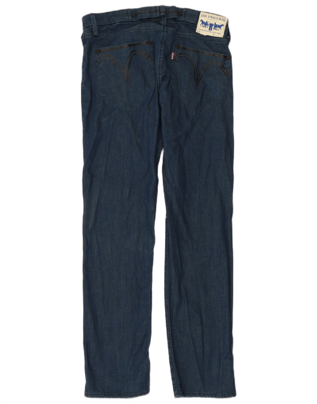 LEVI'S Herre 504 Straight Jeans W32 L32 Marineblå Bomuld