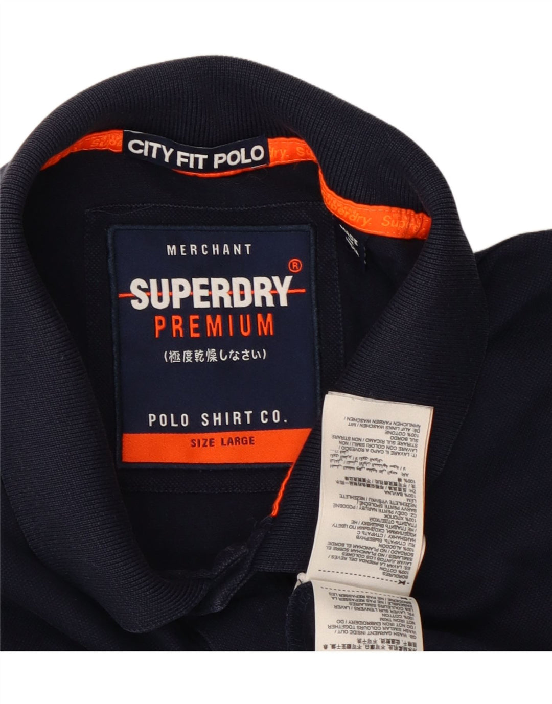 SUPERDRY Poloshirt til mænd Stor marineblå bomuld