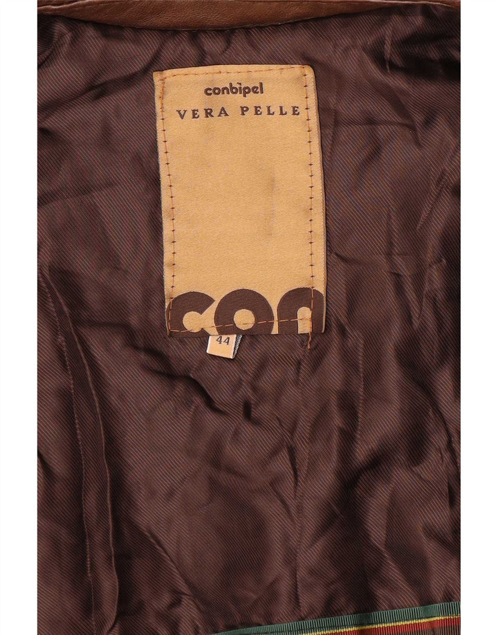 Conbipel Dame Bomber Læderjakke IT 44 Medium Brun