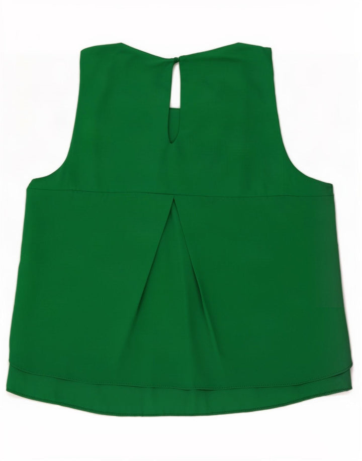Zara Dame ærmeløs bluse Top UK 6 XS Grøn Polyester