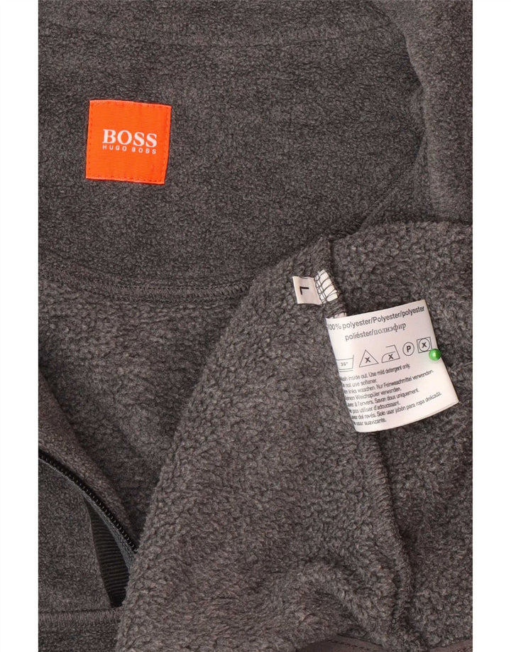 Hugo Boss Herre lynlåshals Fleece Jumper Stor Grå Polyester