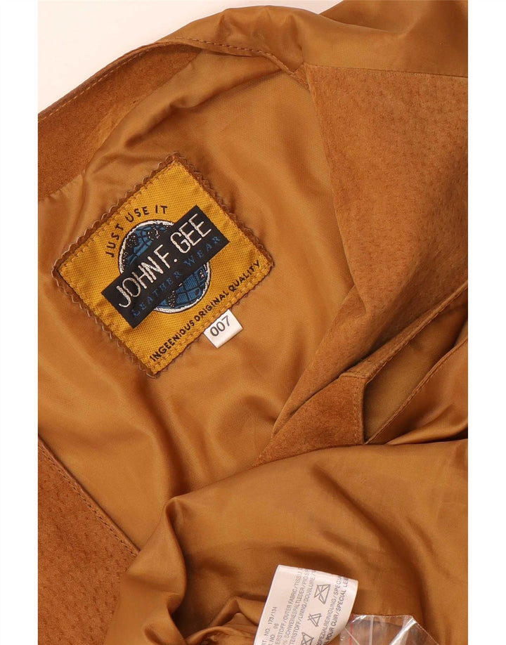 John F Gee Herre Suede Vest XL Brun Læder
