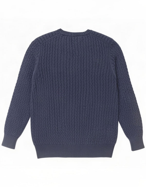 Vintage Mens Crew Neck Jumper Sweater XL Blue Cotton