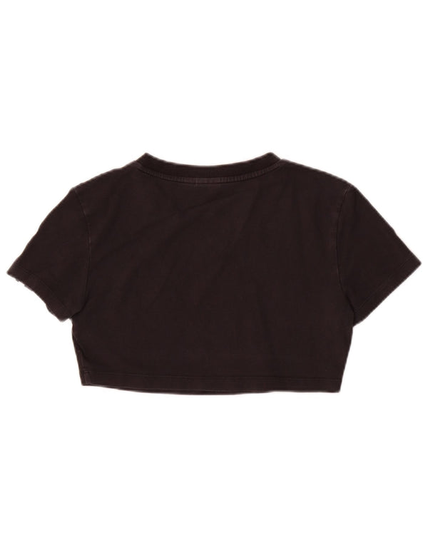 Adidas Womens Crop T-Shirt Top UK 8 Small Black Bomuld