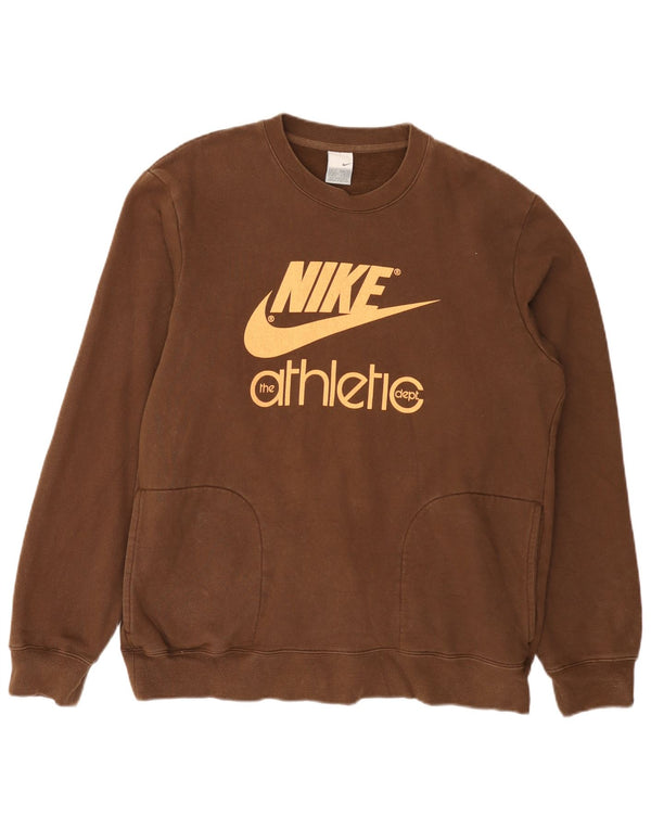 Nike grafisk sweatshirt til mænd UK 39/41 medium brun bomuld